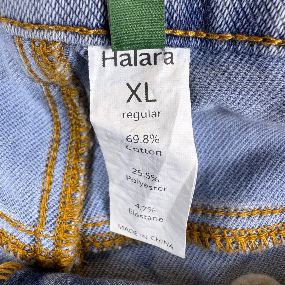 Halara Womens XL Light Wash High Waisted Straight Leg Seamed Front Denim Jeans - Picture 3 of 9
